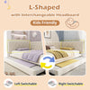 3ft Single Velvet Daybed with Trundle Bed, Upholstered Sofa Bed 90x190cm Beige