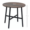Small Round Dining Table for 4 People Metal Legs Industrial Kitchen Table 80cm