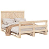Bed Frame with Headboard 140 x 200 Solid Pine Wood, Bed, Bedroom C4K8