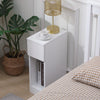 Slim Tall Bedside Table Cabinet with Drawer & Storage Space for Bedroom