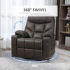 Recliner Armchair Swivel Manual Reclining Chair with Adjustable Footrest Brown
