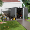 Metal Garden Shed 8ft X 4ft Garden Tools Storage House w/ Large Open Shed Awning