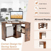 90° Corner Desk Computer Table Home Office Writing Desk Workstation w/ Shelves