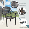 Set of 2 Cast Aluminum Patio Chairs Stackable Outdoor Dining Chairs with Armrest