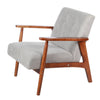 Mid-Century Modern Wooden Frame Armchair Tufted Button Upholstered Accent Chair