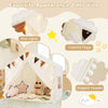 3-4 Kids Large Play Tent House Kids Play w/Star Lights-Beige