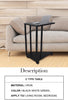 Metal Side Table 2 Layer Sofa End Coffee Snack Table with Wheels for Living Room