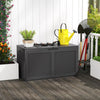 Rattan Texture Storage Container with Wheels & Lockable Lid Grey