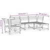 5 Piece Garden Lounge Set White Solid Wood Pine