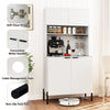 Kitchen White Pantry Cabinet Kitchen Storage Hutch Freestanding Buffet Sideboard