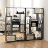 120cm Tall Bookshelf Modern Geometric Bookcase Book Storage Organizer Black