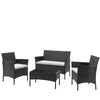 4 Piece Rattan Garden Furniture Set Table Chairs Sofa Wicker Outdoor Patio Set