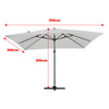 3M Sun Rotating Umbrella Garden Banana Parasol Cantilever Canopy Weight Base