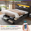Super King Size Bed, 6ft Upholstered Ottoman Bed Frame with Storage Headboard