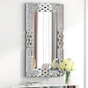 XL Crystal Crush Diamond Wall Mirror Full Body Carved Knot Vanity Accent Mirror