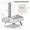 Portable Pizza Oven Wood Pellet Fired Stainless Steel Foldable Pizza Maker