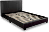 Double 4ft6 Black Faux Leather Bed with Mattress - Stylish & Comfortable