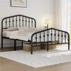 Metal Bed Frame with Arched Headboard and Footboard/Heavy Duty Slat Support
