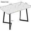 Dining Table and Chairs Set 4 Marble Effects Kitchen Table Chairs w/ Metal Legs