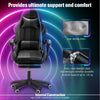 Black Reclining Gaming Chair with Footrest & Bluetooth Speakers & RGB LED Jkurap