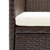 5 Piece Garden Dining Set with Cushions Poly Rattan Brown