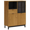 Lechnical Highboard with Glass Door FLAM 92x40x122.5 Solid Wood K7D0