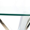 Round Glass Dining Table 90cm Clear Tempered Glass Top with Chrome X-Shaped Legs