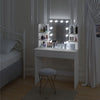 Dressing Table Vanity Makeup Desk w/ LED Lights Mirror Drawer Bedroom Furniture