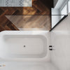 Frameless Bath Shower Screen Fixed Door Black Profile 6mm Glass Panel 800x1400mm