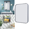 Black Rectangle Metal Framed Mirror Glass Wall Mounted Vanity Bathroom Bedroom