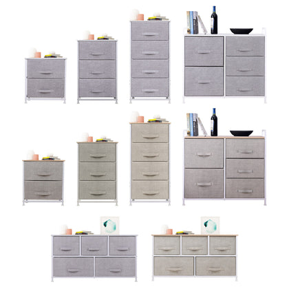 4/5/6 Fabric Beside Cabinet Storage Unit Chest of Drawers Organizer Living Room