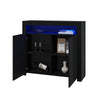 High Gloss 2 Doors Matt Body Sideboard Cupboard Kitchen Buffet Cabinet with LED