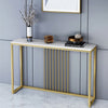 47" Gold Long Console Table Marble Marble Tabletop Hallway Entryway Skinny Table