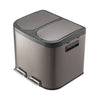 Kitchen Pedal Recycling Bin Twin Section Rubbish Waste Dustbin Recycle Trash Can