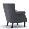 Upholstered Linen Fabric Armchair Wingback Scallop Chair Rivet Lounge Sofa Seat
