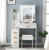 Makeup Desk Dressing Table With Mirror 4Drawers Stool Vanity Set Bedroom Modern
