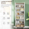 170cm Freestanding Kitchen Cupboard 4-Door Storage Cabinet w/ 4 Shelves, White