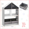 Toddler Display Bookshelf Toy Storage Kids Dollhouse Bookcase-Gray