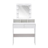 White Dressing Table Mirror with Lights Drawer Makeup Vanity Set Desk +2 Drawers