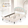 Double Platform Bed Mattress Foundation w/ Wooden Slats Support
