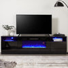 70'' TV Stand Cabinet, 36'' Electric Fireplace Media Entertainment LED RGB Light