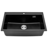 New Inset Quartz Stone Single Double Deep Bowl Kitchen Sink w/Drainer Waste Kit