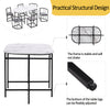 Dining Table and Chairs Set 6 Kitchen Table with MDF White Marble Tabletop Black