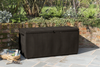 Keter Capri Deck Garden Storage Box 305 Litres Patio Outdoor - Wood Brown