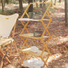 4 Layer Bamboo Outdoor Folding Shelf Wooden Camping Storage Rack Shelves Unit UK