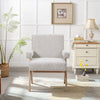 Modern Armchair Sofa Lounge Accent Linen Fabric Wood Frame Comfy Reading Chair