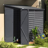 Black Metal Outdoor Garden Storage Shed Metal Lean to Pent Shed for Tool Bike