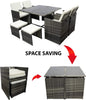 Garden Furniture Outdoor Patio Rattan Set Brown Grey Black Table 9-Piece Havana