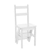 Folding Library Ladder Chair Wood Step Stool Decor Shelf For Home Kitchen Closet