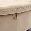 Velvet Storage Ottoman Footrest Bench Stool Box Seat Pouffe Chair Chest Bedroom